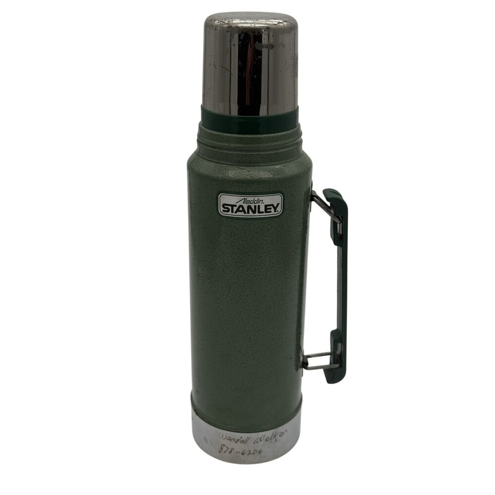 Vintage USA Aladdin STANLEY Green Chrome 1 Quart Thermos Complete No. A-944DH